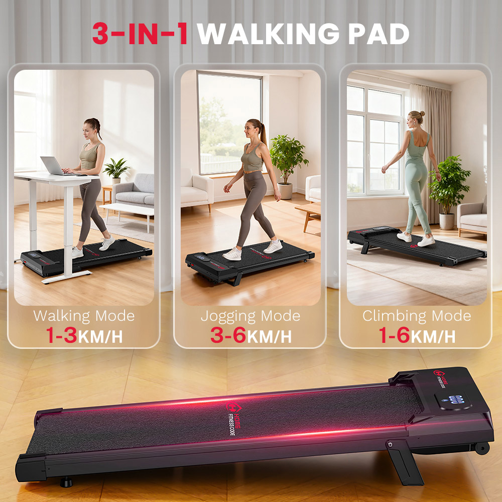 Rattrix Black Manual Incline Walking Treadmill Image 3