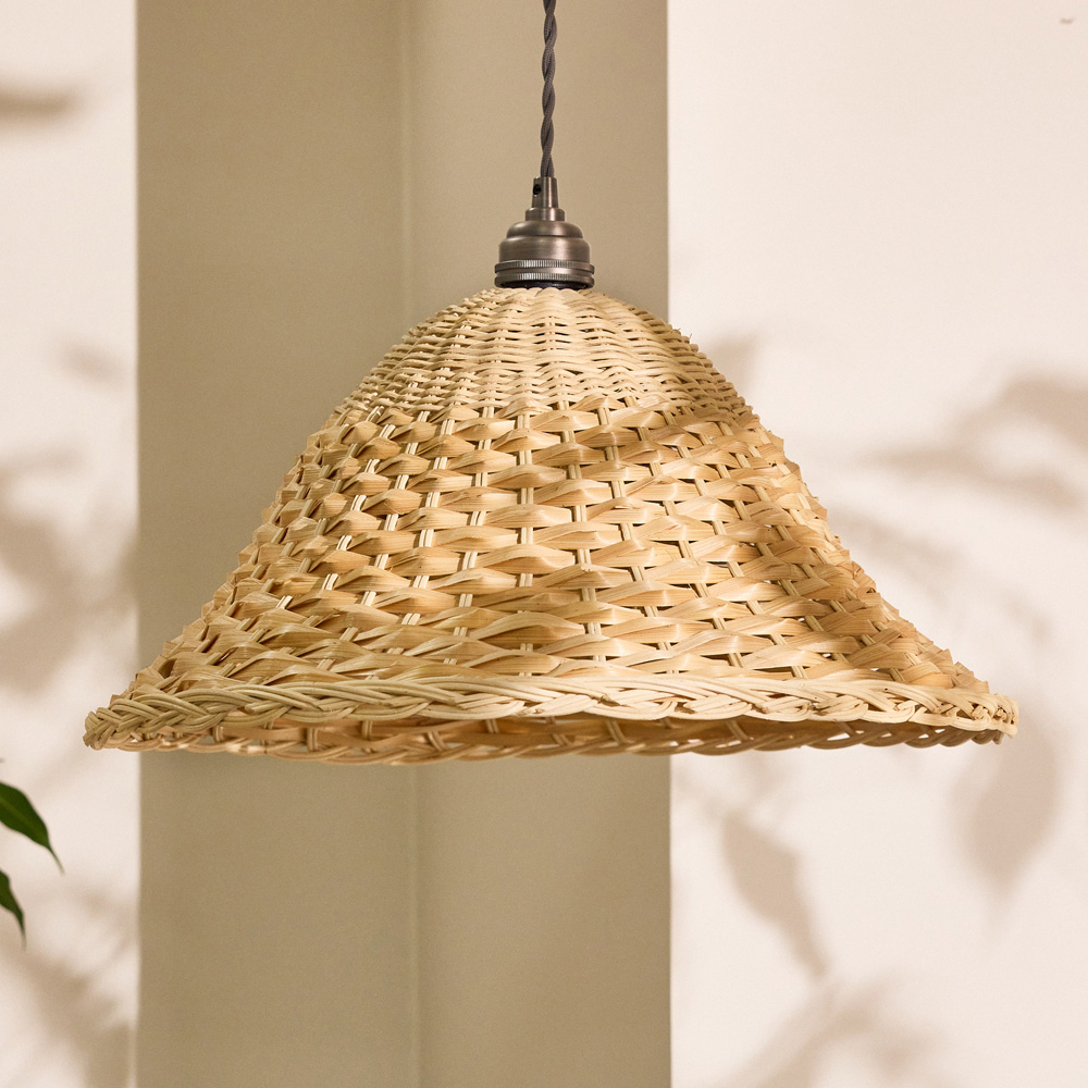 Dibor Natural 2 Tone Rattan Ceiling Light Shade Image 2