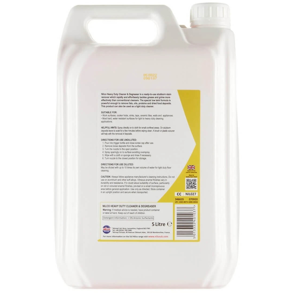 Nilco C5 Heavy Duty Cleaner and Degreaser 5L Image 2