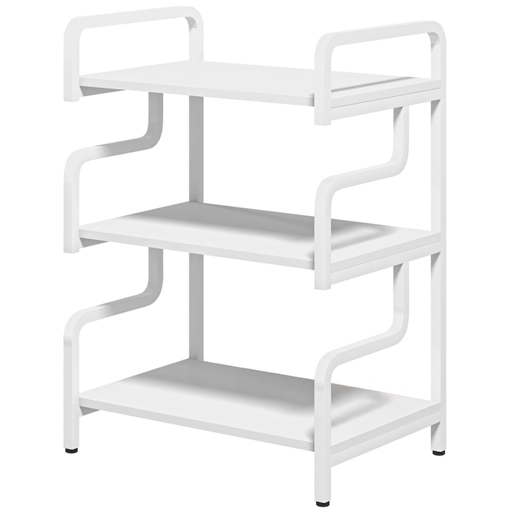HOMCOM White 3 Shelf Metal Storage Shelf Image 2