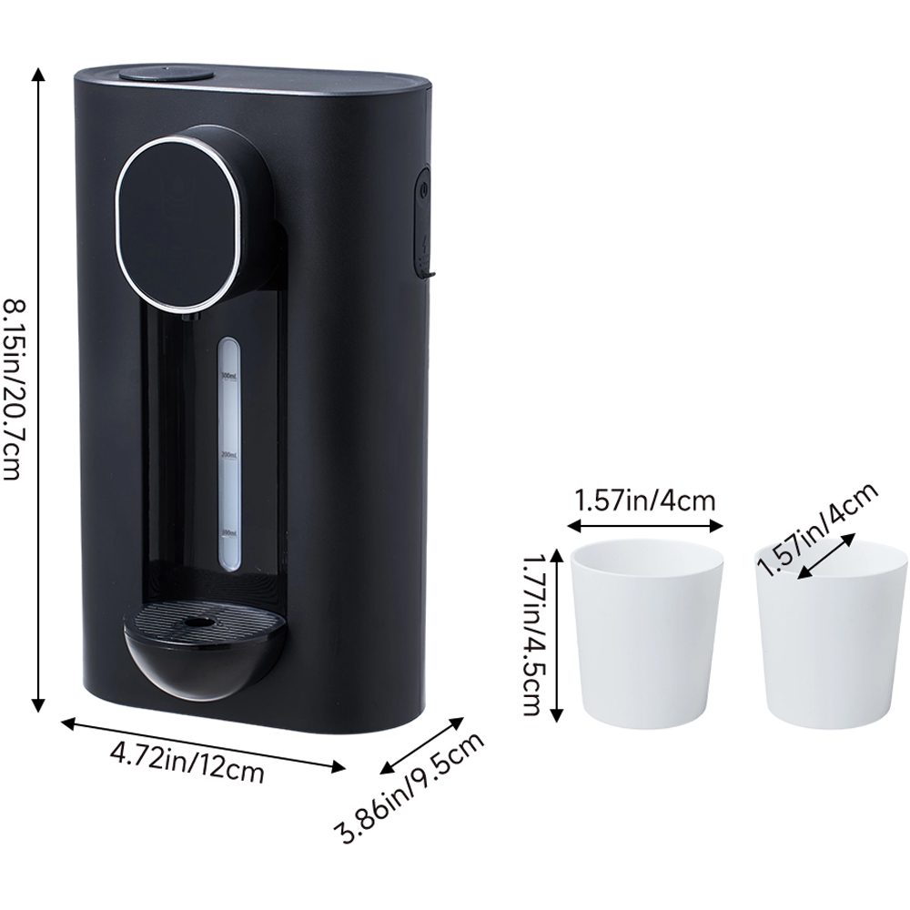 Living and Home Black Rechargeable Wall-Mounted Automatic Mouthwash Dispenser with 2 Cups 540ml Image 6