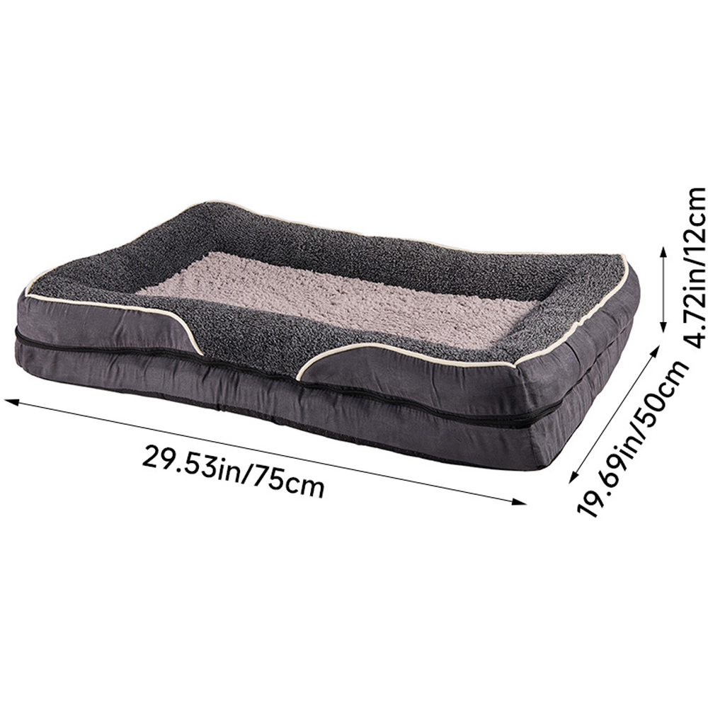 H&O Direct 75cm Dark Grey Warm Cushioned Plush Pet Bed Image 5