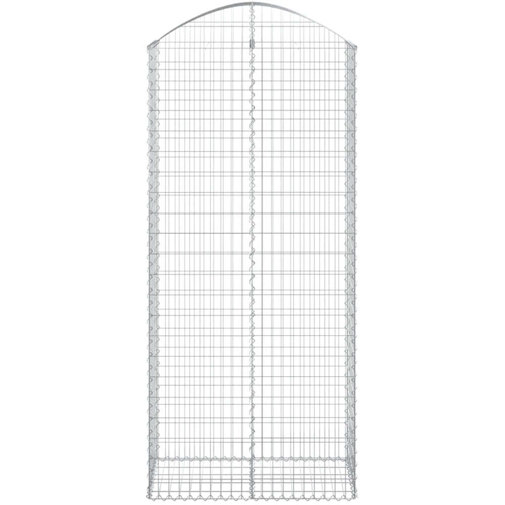 vidaXL Silver Galvanised Iron Arched Gabion Basket 100 x 50 x 220/240cm Image 2