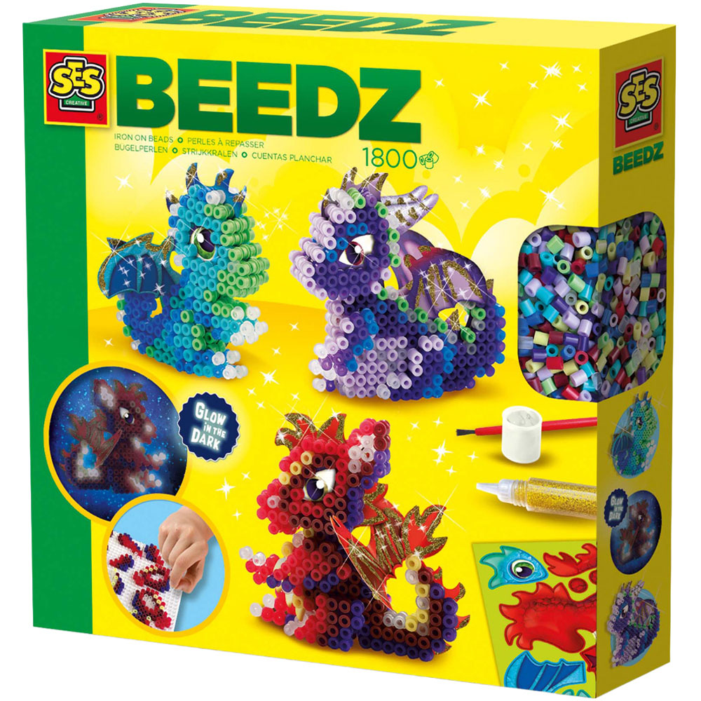 SES Creative Beedz Dragons Iron On Beads Kit 1800 Piece Image 1