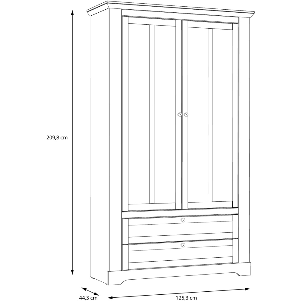 Florence Illopa 2 Door 2 Drawer Nelson and Snowy Oak Display Cabinet Image 8