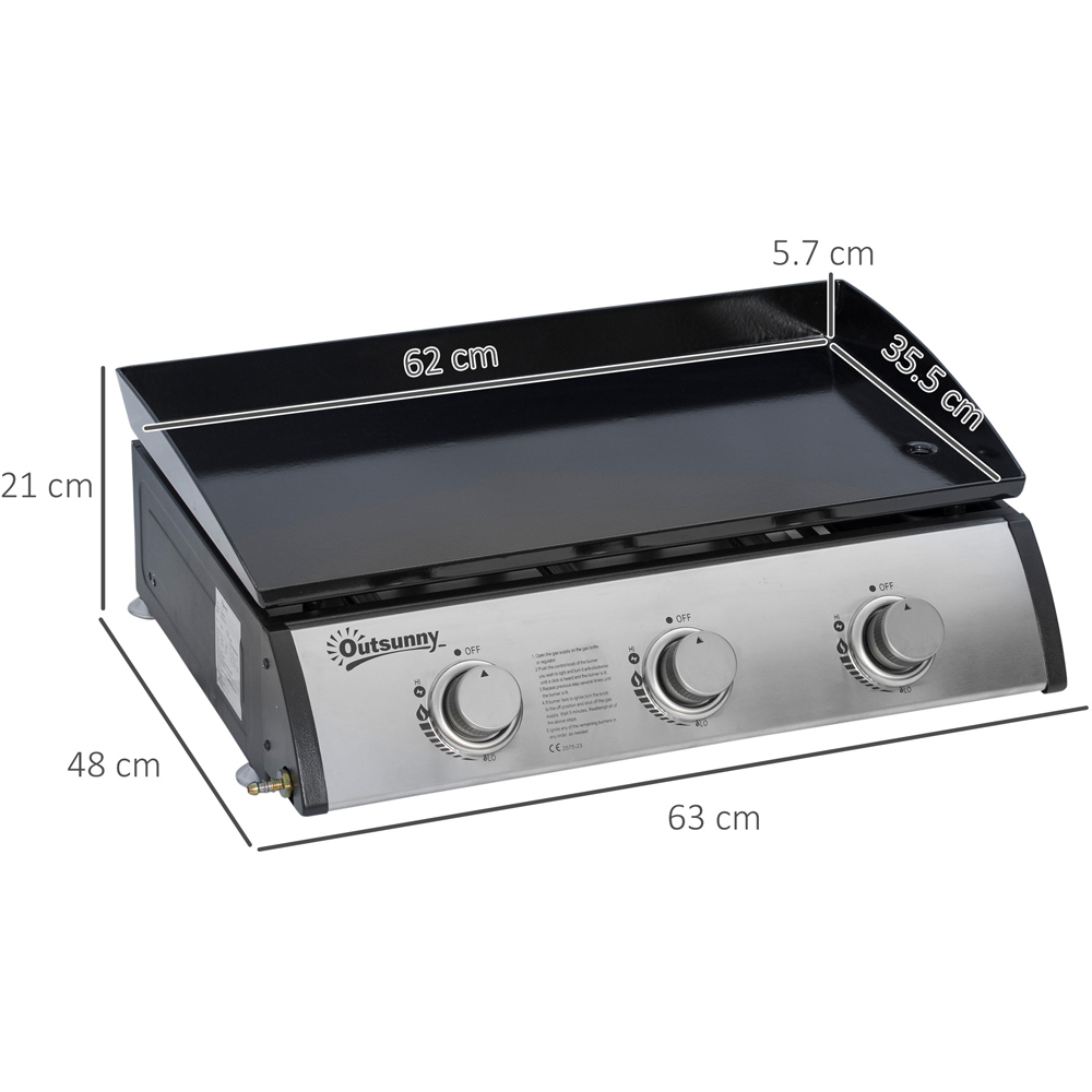 Outsunny Black 3 Burner Tabletop Gas Plancha Grill Image 8