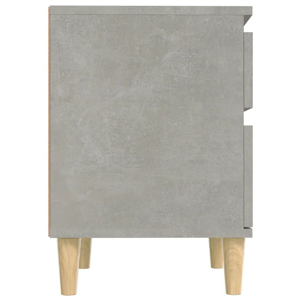 vidaXL Single Door Single Drawer Concrete Grey Bedside Cabinet Image 6