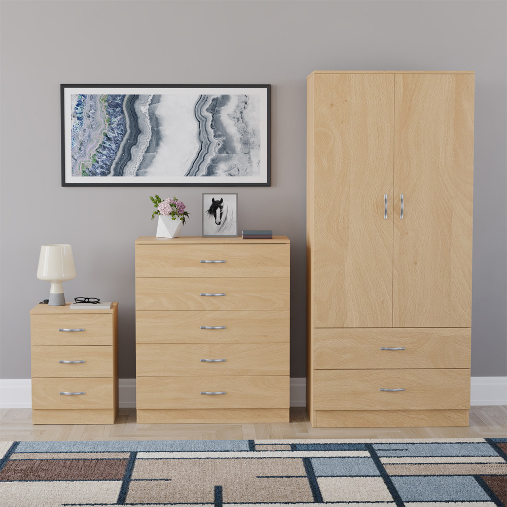 VIDA DESIGNS Riano Pine 3 Piece Bedroom Furniture Set Image 2