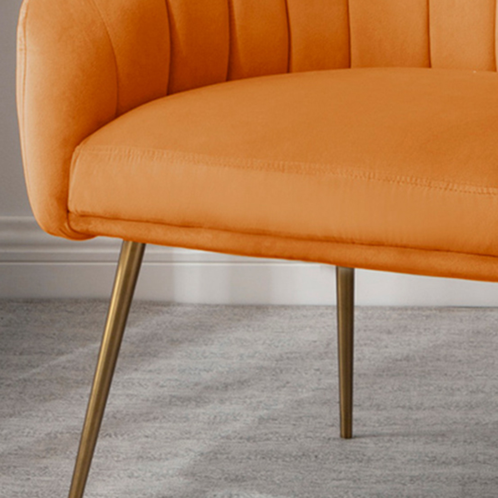 Artemis Home Helena Orange Velvet Accent Chair Image 2