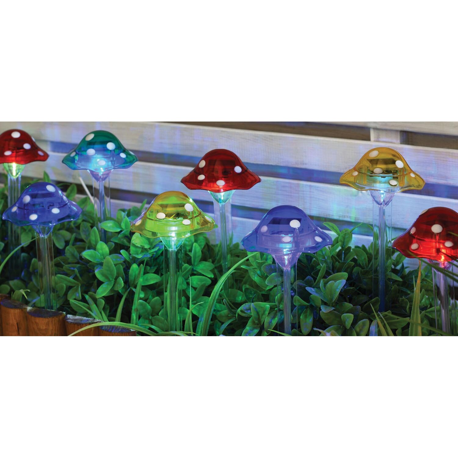 Pack of 10 Solar Mushroom Stake Light Image 2