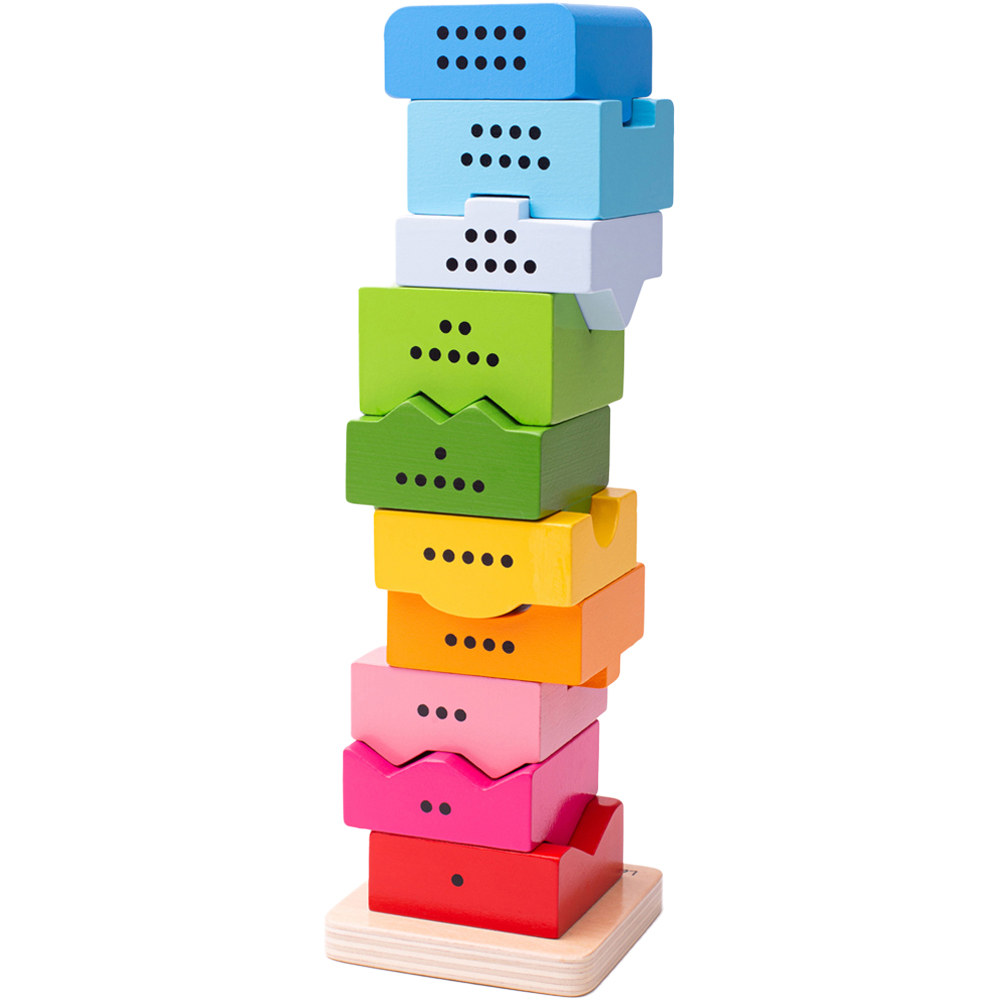 Bigjigs Toys 10 Piece Wooden Number Tower Game Image 2