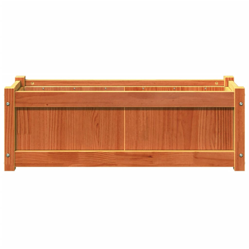 vidaXL Wax Brown Solid Pine Wood Garden Planter 31 x 90 x 31cm Image 4