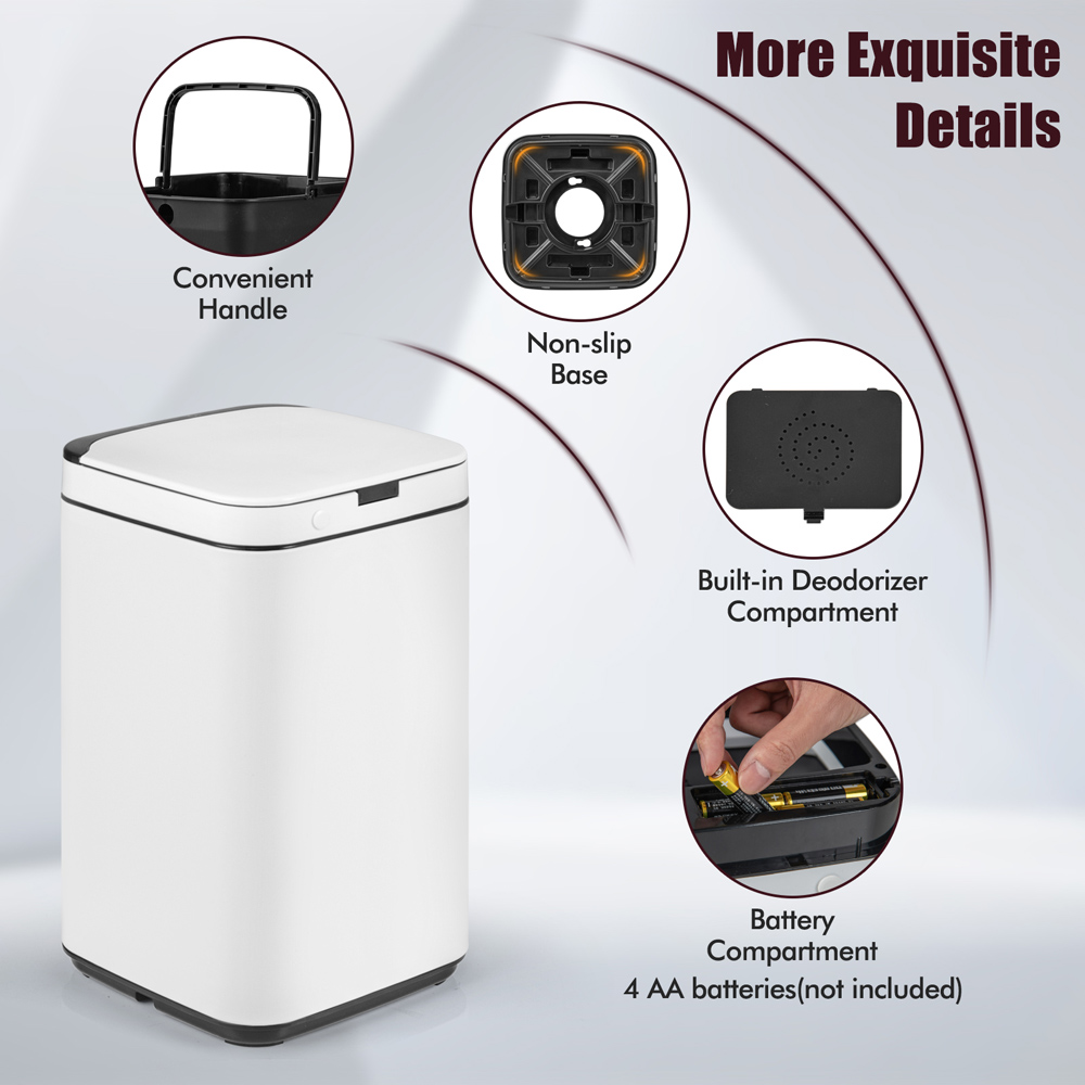Costway White Intelligent Touchless Bin 13L Image 7