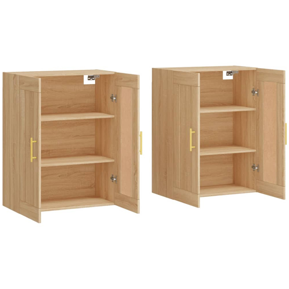 vidaXL 2 Door Brown Sonoma Oak Wall Mounted Cabinet 2 Pack Image 4
