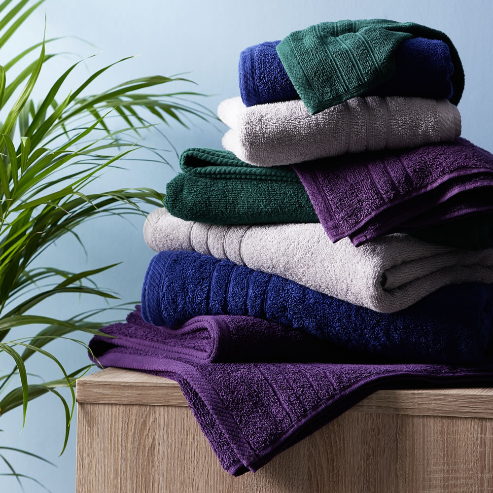 Wilko Purple 100% Cotton Hand Towel Image 2