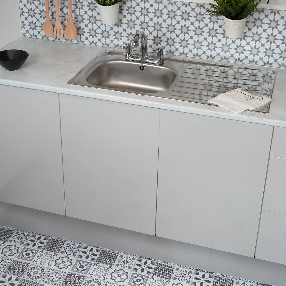 d-c-fix Glossy Light Grey Sticky Back Plastic Vinyl Wrap Film 67.5cm x 2m 3 Pack Image 4