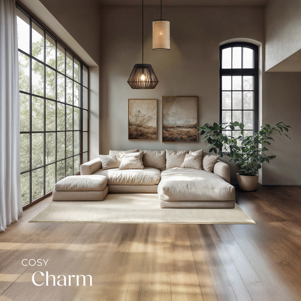 tectake Zonelle Beige Short Pile Ultra Soft Rug 200 x 140cm Image 3