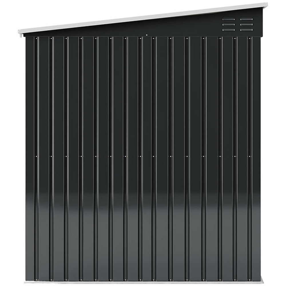 Living and Home 9 x 6ft Anthracite Metal Pent Garden Storage Shed Image 5
