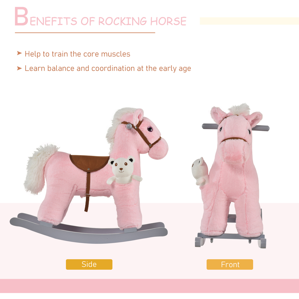 Tommy Toys Rocking Horse Pony Baby Ride On Pink Image 4