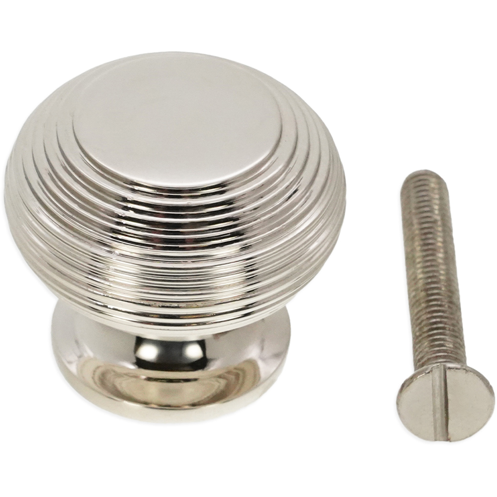 Spira Brass Beehive Polished Nickel Large 41mm Cupboard Knob Image 4