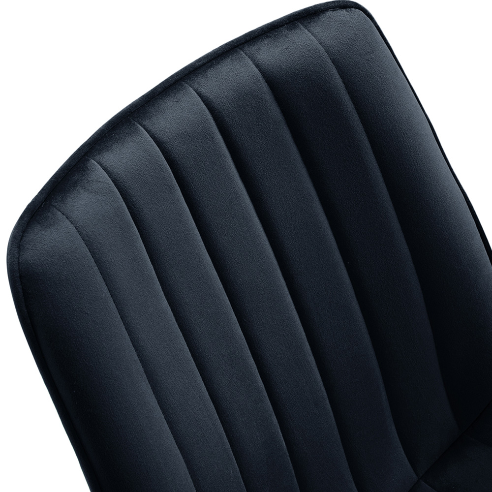 Living and Home Set of 4 Black Velvet Dining Chairs Image 6