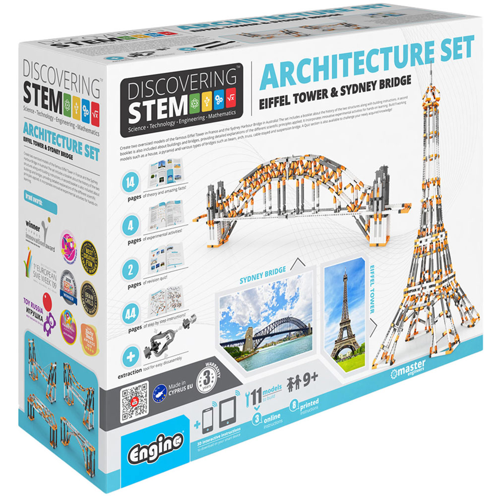 Engino Stem Architecture Eiffel Tower and Sydney Bridge Building Set Image 1