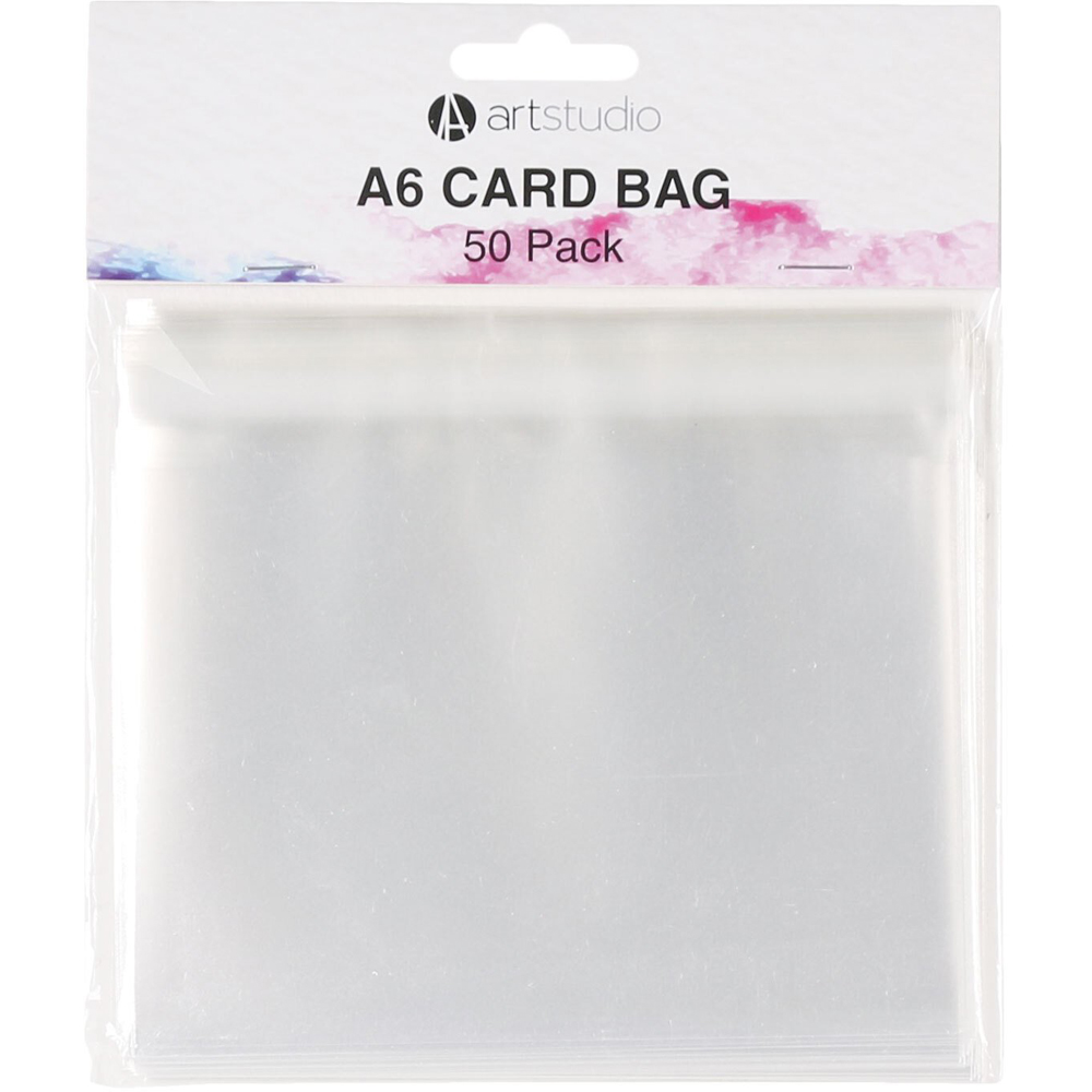 Pack of 50 Art Studio Clear Plastic Card Bags - A6 Image