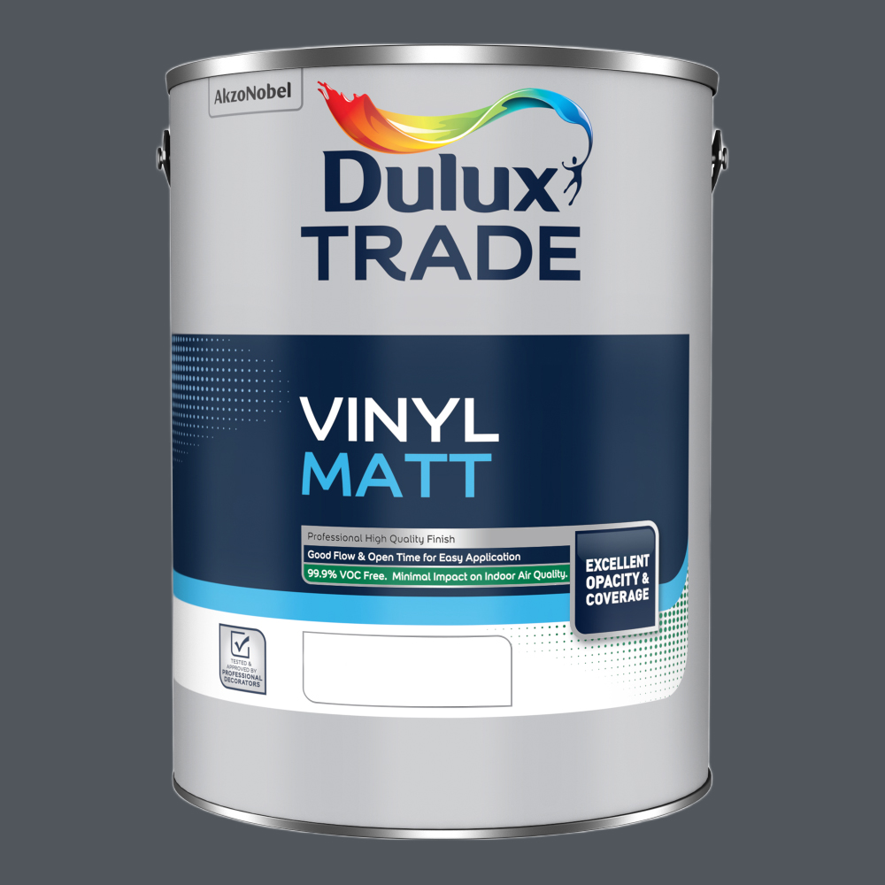 Dulux Trade RAL 7015 Walls and Ceilings Vinyl Matt Paint 5L Image 2