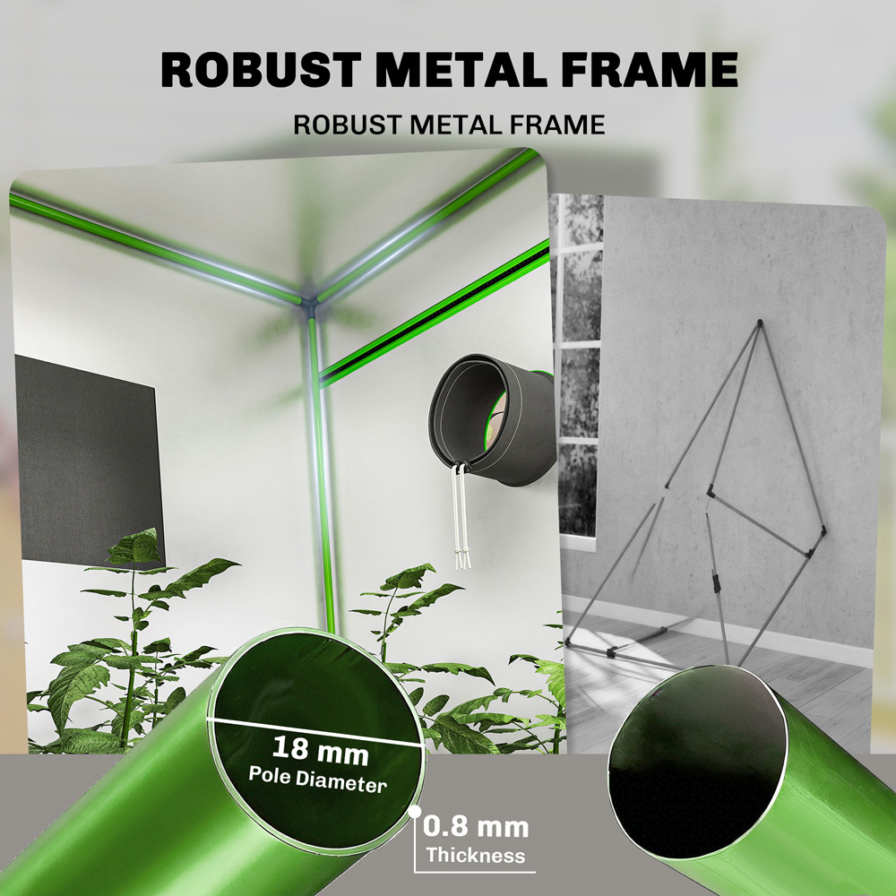 Outsunny Black Reflective Mylar Hydroponic 3.9 x 3.9ft Grow Tent Image 6
