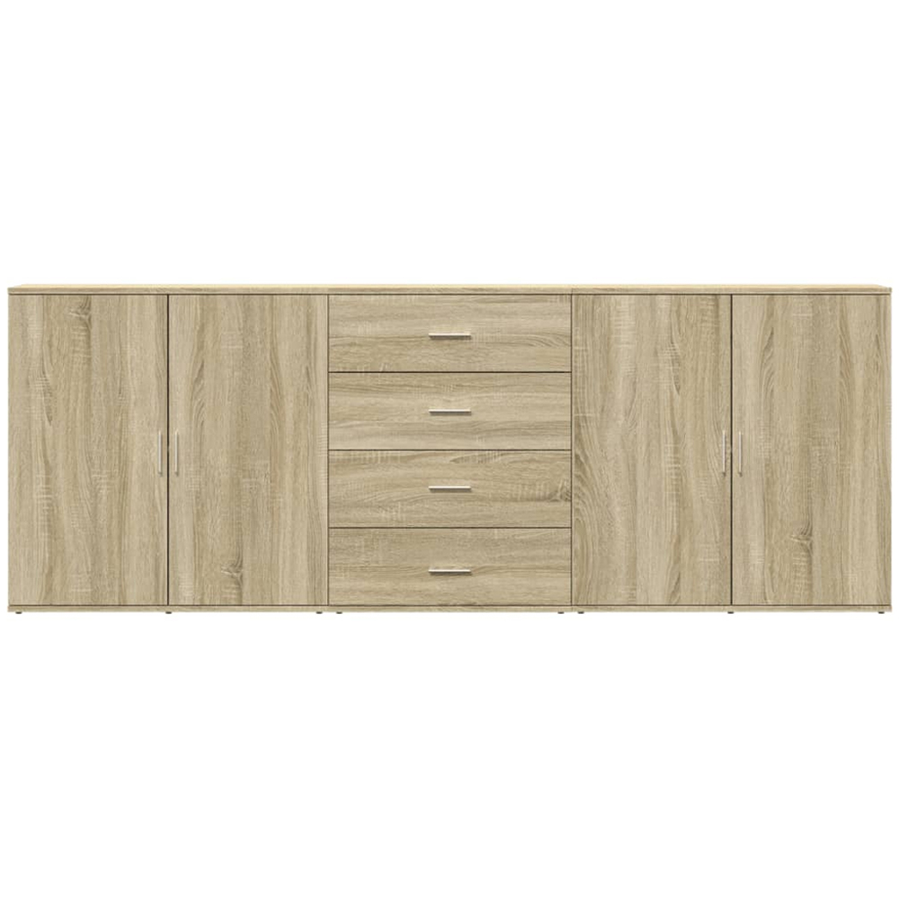 vidaXL 4 Door 4 Drawer Sonoma Oak Sideboard Image 4