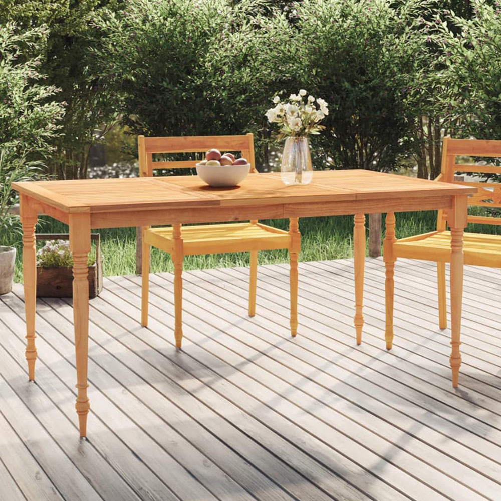 vidaXL 6 Seater Brown Wooden Rectangular Batavia Table Image 1