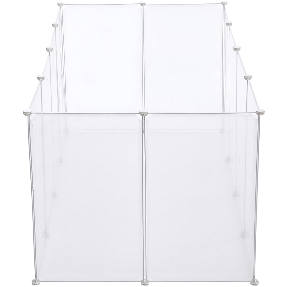 H&O Direct 12 Panel Transparent Portable Pet Playpen Fence Image 2
