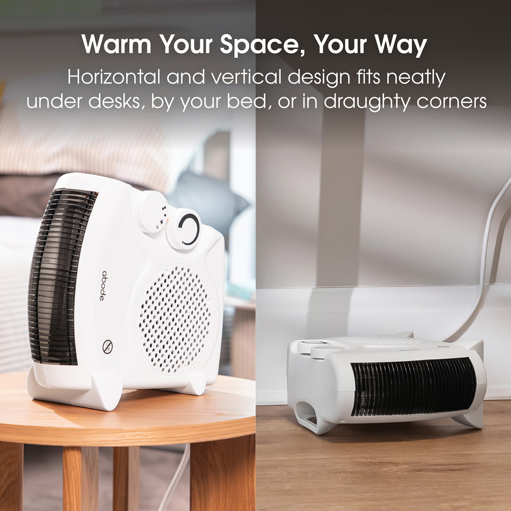 Abode AFH1001 White Horizontal and Vertical Fan Heater Image 4