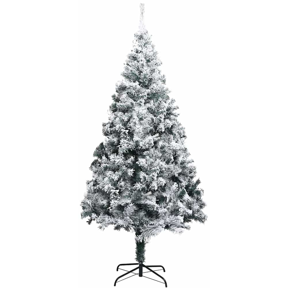 vidaXL Pre-Lit Black Baubles White Artificial Christmas Tree 6ft Image 5