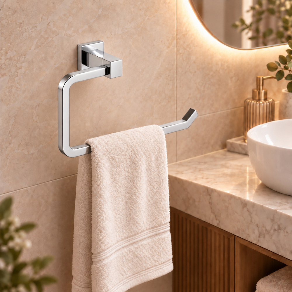 Go Bathrooms Froma Chrome Wall Mounted Towel Ring Image 2