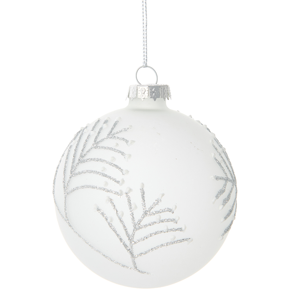 Frosted Glitter Patterned Bauble Image 6