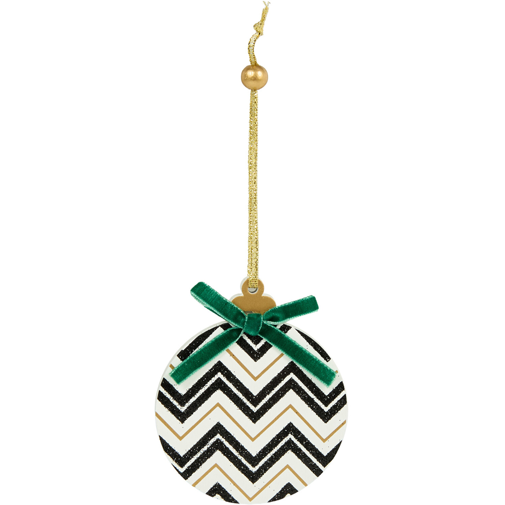 Set of 8 Black and White Christmas Hanging Decorations Image 4