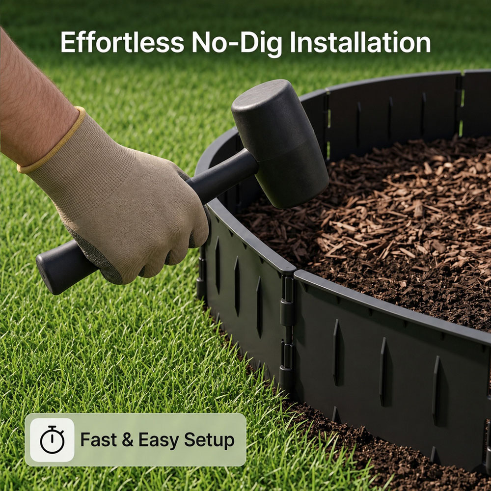 Spector Lambu 178 Piece Black Garden Border Lawn Edging Set Image 4