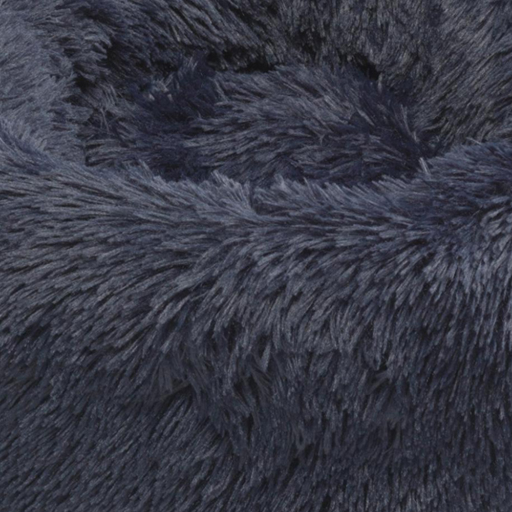 House of Paws Small and Medium Navy Faux Fur Donut Pet Bed Image 2