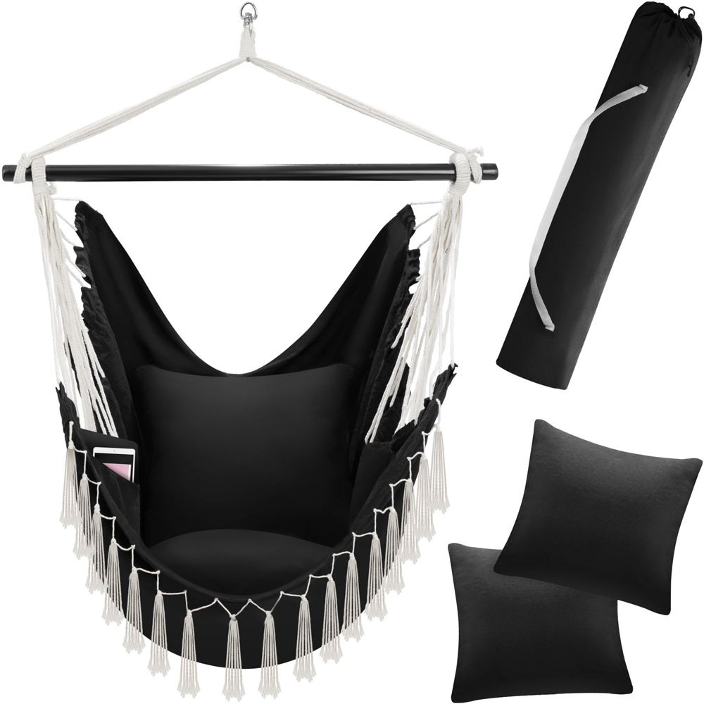 tectake Malika Black Hanging Chair 150kg Image 2