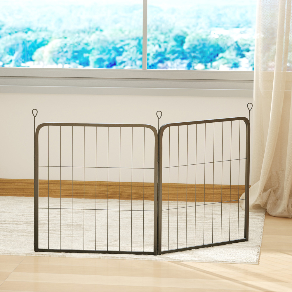 PawHut 2 Piece Black Small Dog Pen Extension Image 2