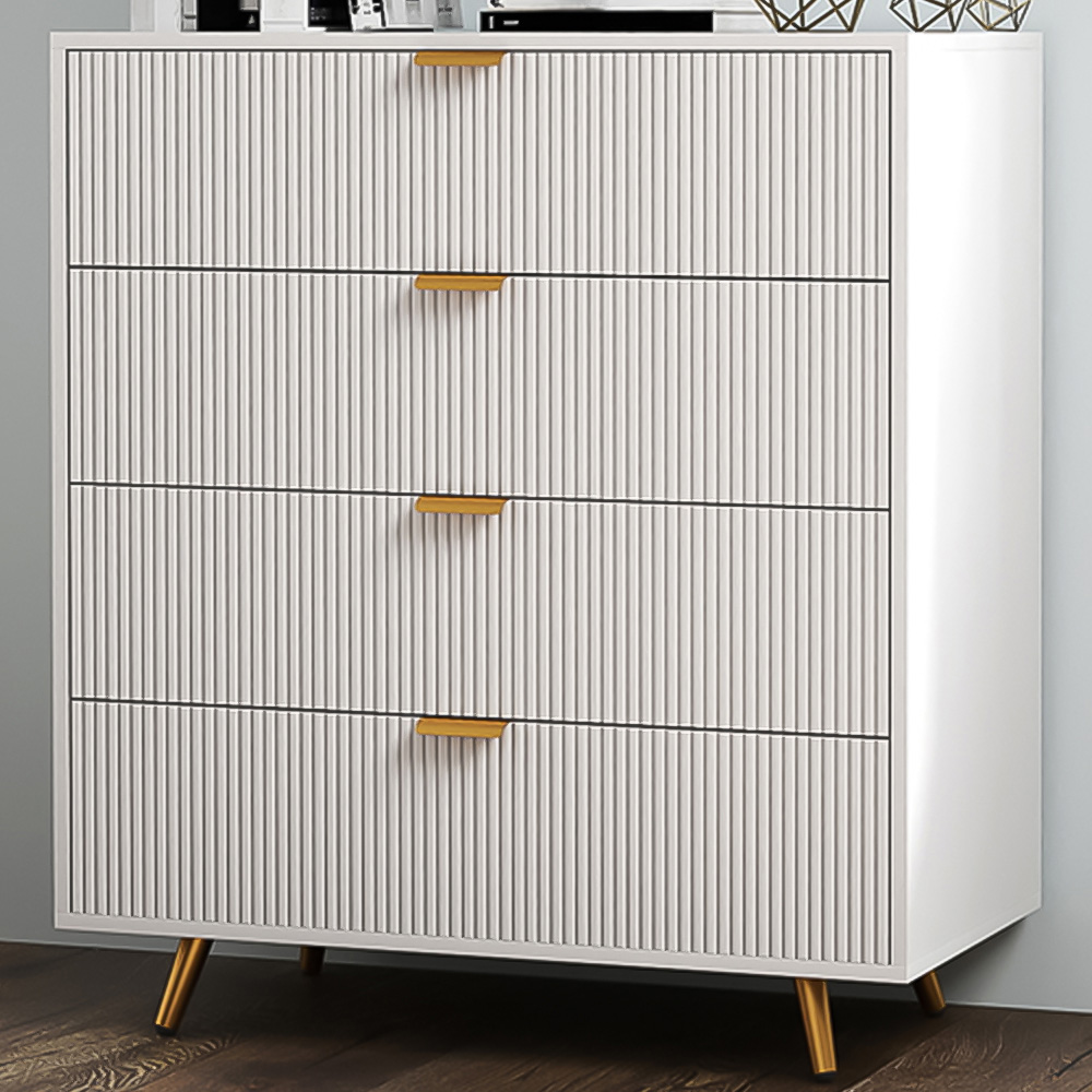 Portland 4 Drawer White Chest of Drawers Image 1