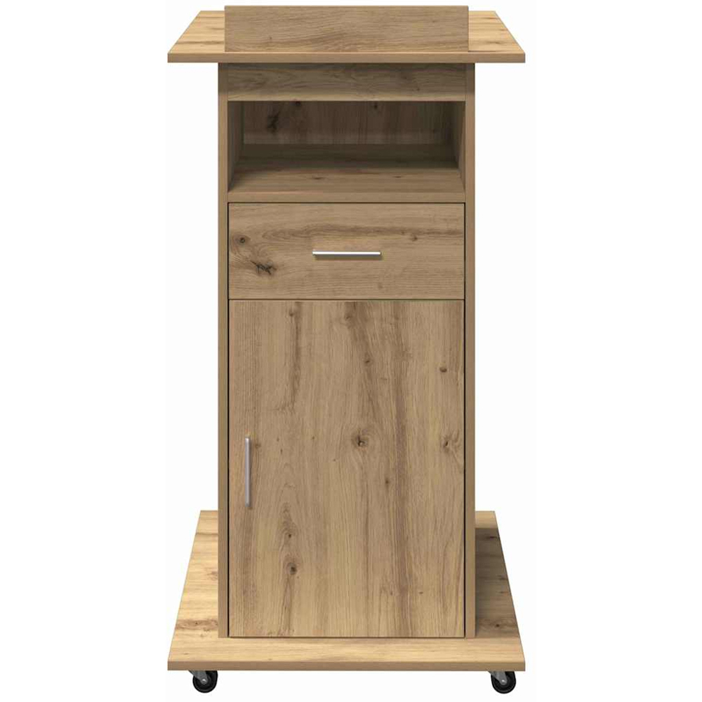vidaXL Single Door Single Drawer Single Shelf Artisan Oak Office Podium Image 4