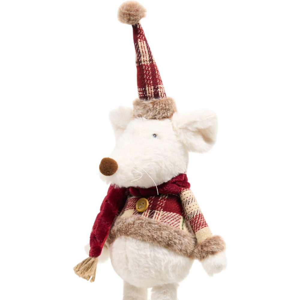 Traditional Plaid Winter Mouse Decoration Image 5