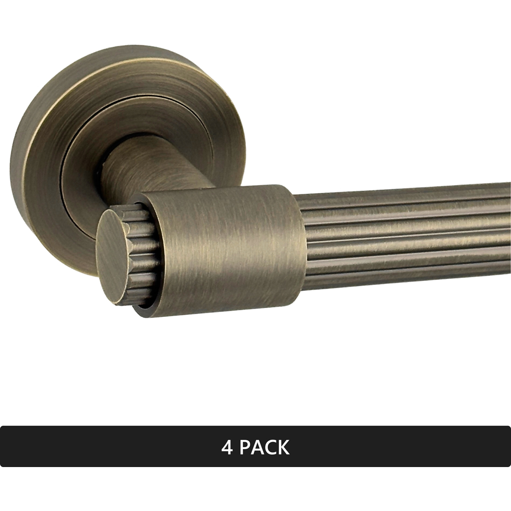 AXS Hardware Nevada Antique Brass Door Handles on Rose 4 Pack Image 5