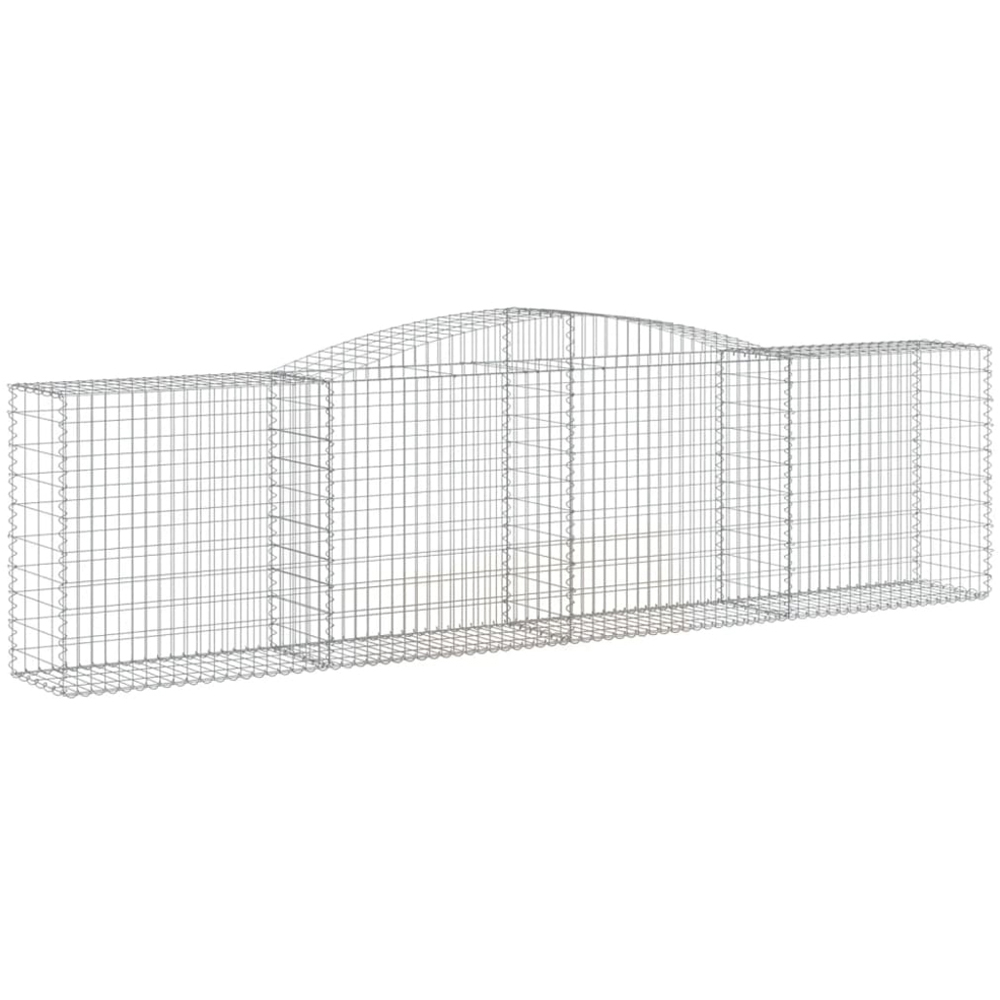 vidaXL Silver Galvanised Iron Arched Gabion Basket 400 x 50 x 100/120cm 2 Pack Image 1
