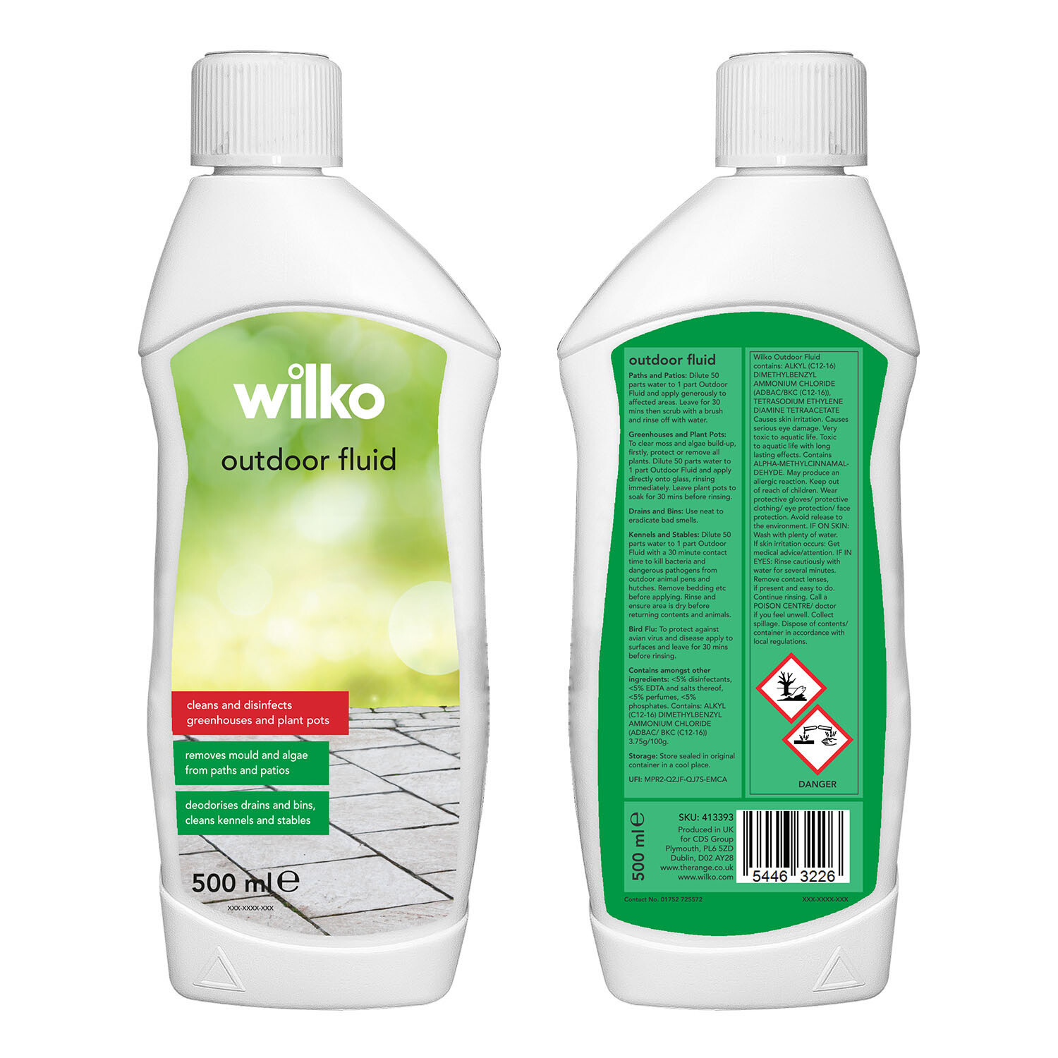 wilko Outdoor Fluid 500ml - White Image