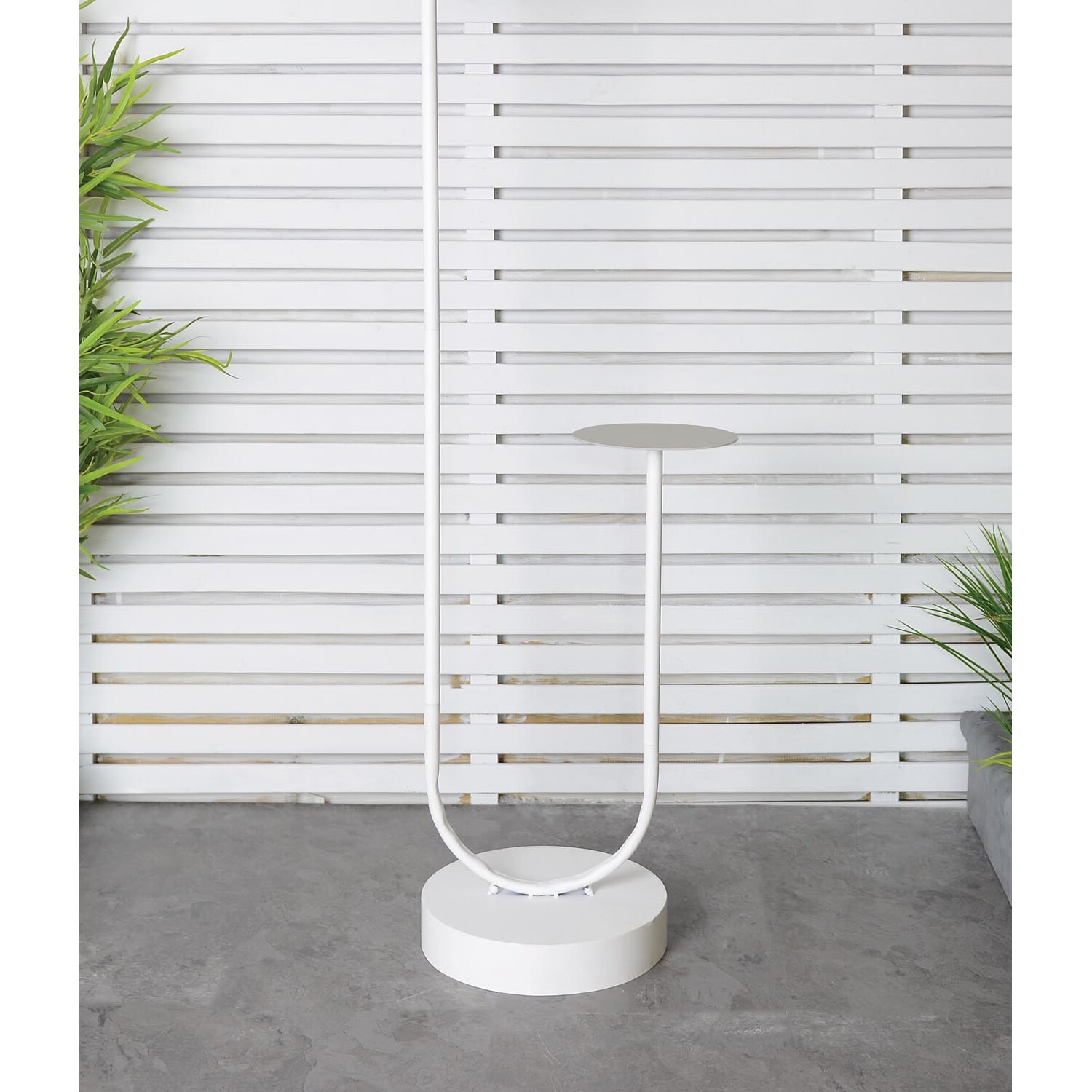 Ada Solar Floor Lamp with Table - White Image 3