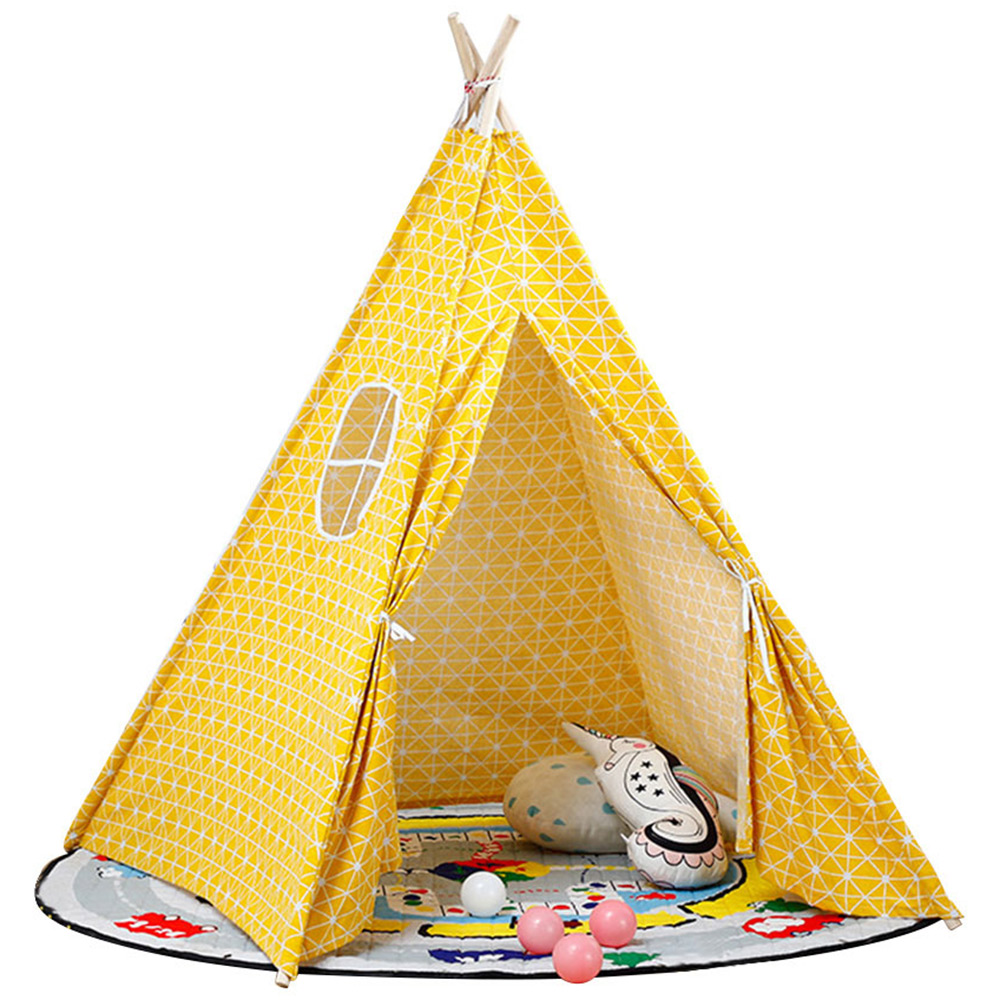 Living and Home Kids Indian Teepee Play House Yellow Image 1