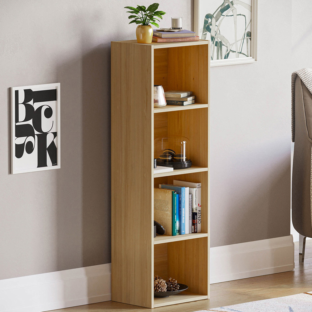 Vida Designs Oxford Oak 4 Shelf Cube Bookcase  Image 1